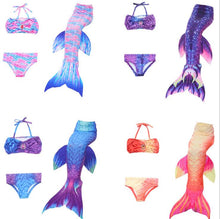 Load image into Gallery viewer, 2018 3 Pieces Girl's Mermaid Tails For Swimming Costume with Monofin Kid Zeemeerminstaart Cola De Sirena Cauda De Sereia Cosplay