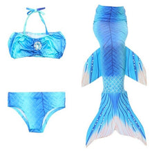 Load image into Gallery viewer, 2018 3 Pieces Girl's Mermaid Tails For Swimming Costume with Monofin Kid Zeemeerminstaart Cola De Sirena Cauda De Sereia Cosplay