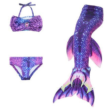 Load image into Gallery viewer, 2018 3 Pieces Girl's Mermaid Tails For Swimming Costume with Monofin Kid Zeemeerminstaart Cola De Sirena Cauda De Sereia Cosplay