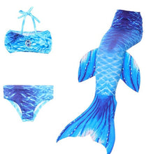 Load image into Gallery viewer, 2018 3 Pieces Girl's Mermaid Tails For Swimming Costume with Monofin Kid Zeemeerminstaart Cola De Sirena Cauda De Sereia Cosplay