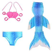 Load image into Gallery viewer, Sensfun Kids Girls Mermaid Swimming Tail Swimsuit Summer Ariel Cosplay Costumes Children Mermaid Tail Bikini Set Mermaid