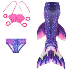 Load image into Gallery viewer, Sensfun Kids Girls Mermaid Swimming Tail Swimsuit Summer Ariel Cosplay Costumes Children Mermaid Tail Bikini Set Mermaid