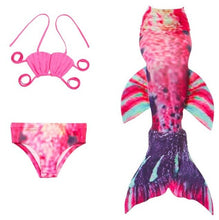 Load image into Gallery viewer, Sensfun Kids Girls Mermaid Swimming Tail Swimsuit Summer Ariel Cosplay Costumes Children Mermaid Tail Bikini Set Mermaid
