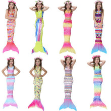Load image into Gallery viewer, HOT!3PCS/Set Kids Mermaid Swimming Tail Swimsuit Summer swim dress cosplay mermaid tails Swimwear for Girls