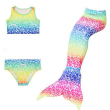 Load image into Gallery viewer, HOT!3PCS/Set Kids Mermaid Swimming Tail Swimsuit Summer swim dress cosplay mermaid tails Swimwear for Girls