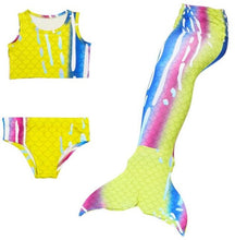Load image into Gallery viewer, HOT!3PCS/Set Kids Mermaid Swimming Tail Swimsuit Summer swim dress cosplay mermaid tails Swimwear for Girls