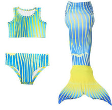 Load image into Gallery viewer, HOT!3PCS/Set Kids Mermaid Swimming Tail Swimsuit Summer swim dress cosplay mermaid tails Swimwear for Girls