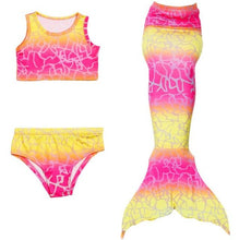 Load image into Gallery viewer, HOT!3PCS/Set Kids Mermaid Swimming Tail Swimsuit Summer swim dress cosplay mermaid tails Swimwear for Girls